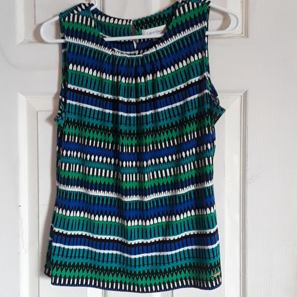 Petite Calvin Klein sleeveless blouse
